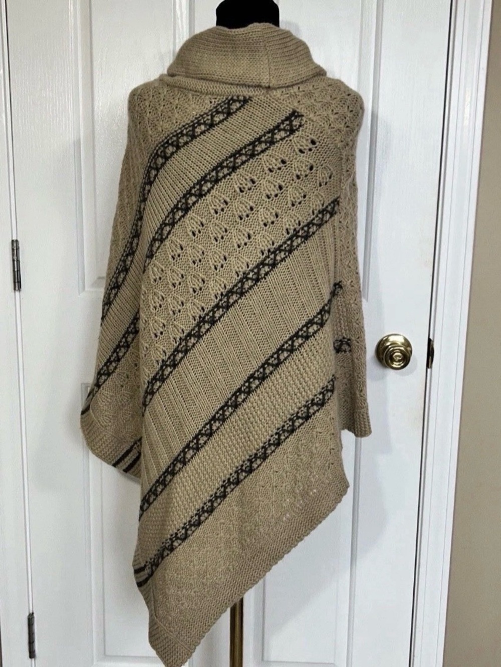 Lineamaglia Italy Mohair Wool Blend Knit Poncho Sweater Cowl Neck One Size OSFM